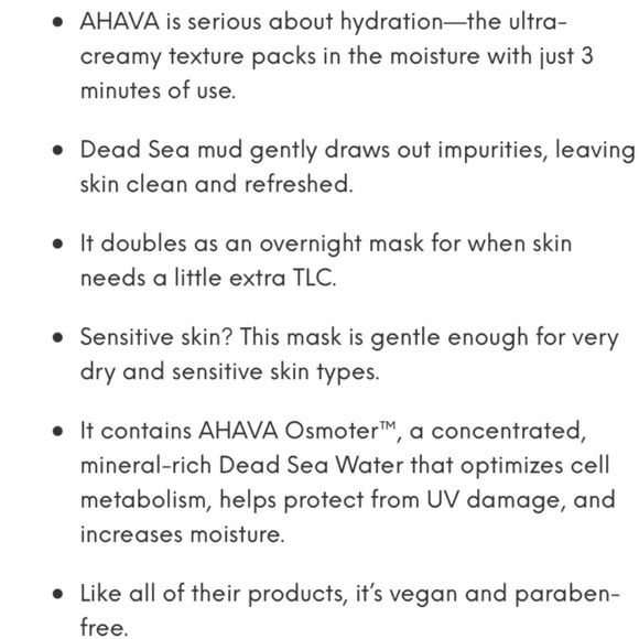 Ahava hydration cream mask - Picture 2 of 3